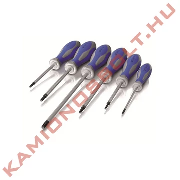 Torxkulcs készlet 6 részes T9x75 / T10x75 / T15x75 / T20x100 / T25x100 / T30x150 mm