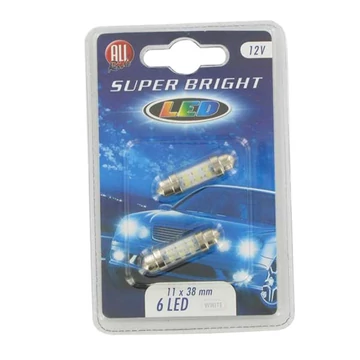 Izzó LEDes 12V 5W 6 led 11x38mm fehér