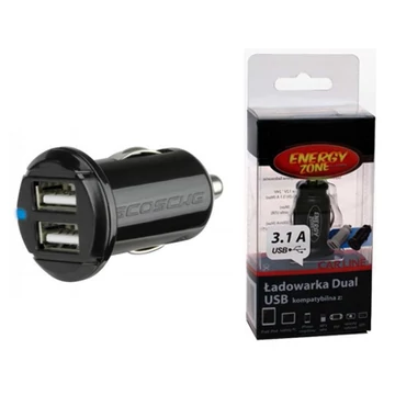 Szivargyújtó dugó/USB 2-es aljzat 12/24V 3,1A