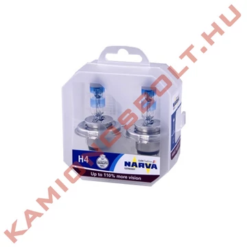 Izzó NARVA 12V 60/55W P43t H4 Range Power +110% Twin set
