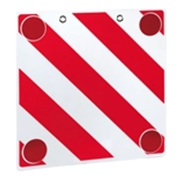 Fényvisszaverõ tábla túlnyúló rakományjelzõ muanyag 4db 80-as prizmával 500x500mm