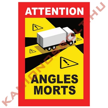 Matrica holttér Francia 3,5T felett (Angles Morts) 25x17cm