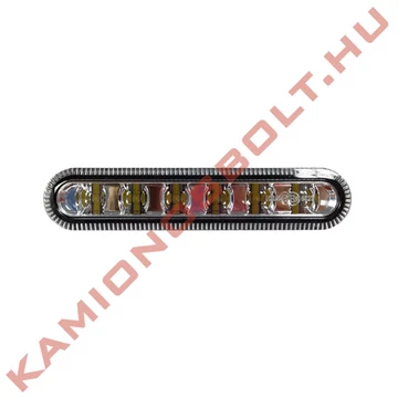Villogó LED kiegészítő lámpa 12/24V 18W sárga stroboszkóp 142x30mm 