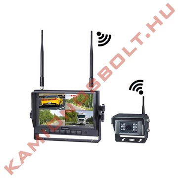 Tolatókamera+monitor 7 inch színes wireless 12/24V