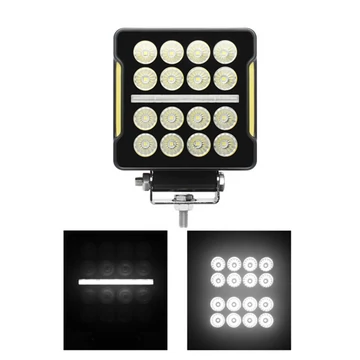 Munkalámpa LED szögletes 16 LED + led nappalimenetfény