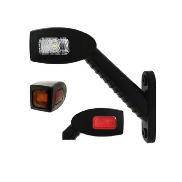 Gumilámpa LED piros/fehér/sárga 12/24V könyök/csukló 178mm jobb
