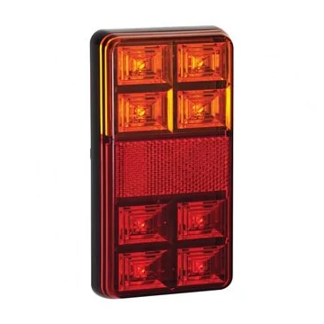 Lámpa hátsó LED-es 3 funkciós téglalap prizmás 12V