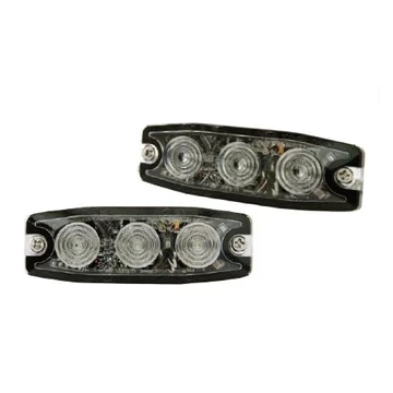 Villogó led stroboszkóp 3 LED 1W 12 féle villogási program lapra szerelhetõ öntapadóval sárga (Méret