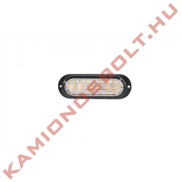 Stroboszkóp lámpa sárga+pozíció lámpa egyben 6x20LED 18W,2W 140x85x45mm 12/24V