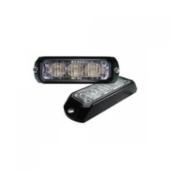 Villogó led stroboszkóp 3 LED 1W 12 féle villogási program sárga (Mérete:27.7x85.6x15.7mm)