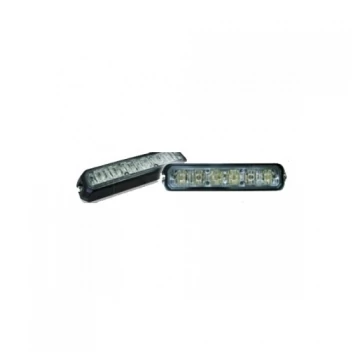 Villogó led stroboszkóp 6 LED 1W 18 féle villogási program sárga (Mérete:28x128x18mm)