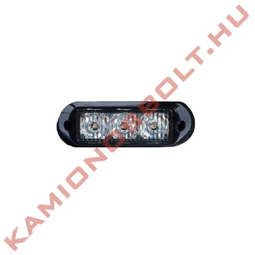 Villogó led stroboszkóp 3 LED 3W 18 féle villogási program sárga (Mérete:104x30x33mm)