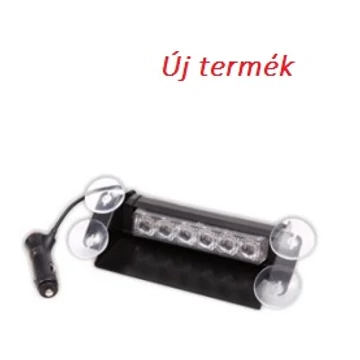 Villogó LEDES (2x3 1W-os LED) kiegészítõ ablakba sárga 12V (7 féle villogási program)