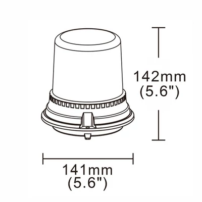 Villogó LED-es tetőre mágneses 36 LED 22W 142mm magas D=141 12/24V