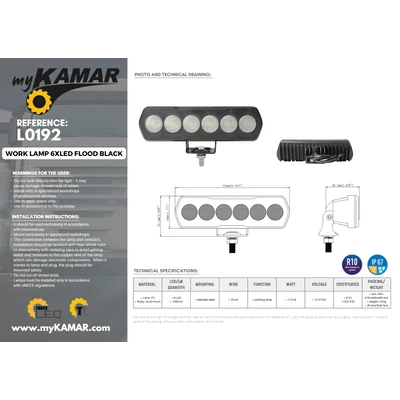Munkalámpa 6xLED terítő fénnyel egyedi BLACK design