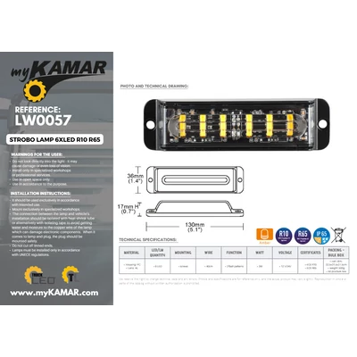 Villogó stroboszkóp 6 LED-es R10 R65