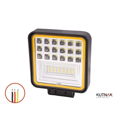 Munkalámpa LED 2000LM + LED helyzetjelző 110x126mm 10-30V