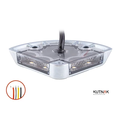 Lámpa emelőhátfalra LED-es háromszög 4 LED 74x74x14mm