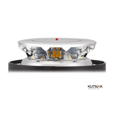 Villogó LED lapra szerelhető 12xLED 36W 100mm D:140mm 3-féle villogás