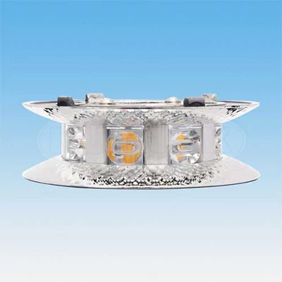 Villogó tetőre LED-es kék 3 csavaros 12-24V 125mm D:142 mm ECE R65 120vill/perc 8db high power CREE LED  