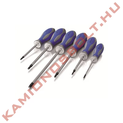 Torxkulcs készlet 6 részes T9x75 / T10x75 / T15x75 / T20x100 / T25x100 / T30x150 mm