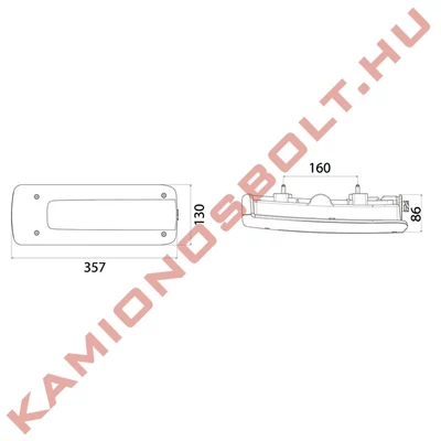 Lámpa hátsó Volvo FM LC10 LED 2013- (oldal AMP csatlakozó) bal 