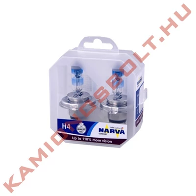 Izzó NARVA 12V 60/55W P43t H4 Range Power +110% Twin set