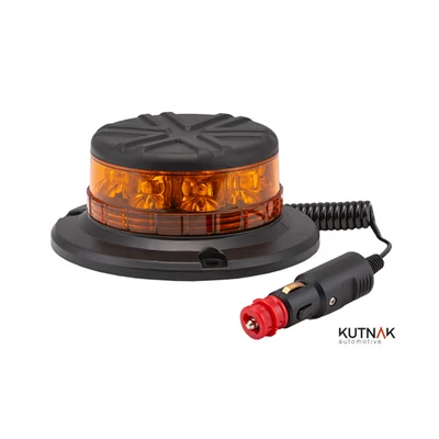 Villogó LED mágnestalpas 8xLED 24W 63mm D:140mm 3-féle villogás 2m spirál kábellel