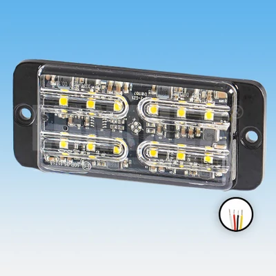 Villogó LED stroboszkóp piros 12xLED 9-33V 120x52x14mm