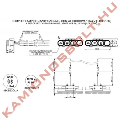 Nappali menetfény HORPOL (DAYTIME RUNNING LIGHT) 12/24V 