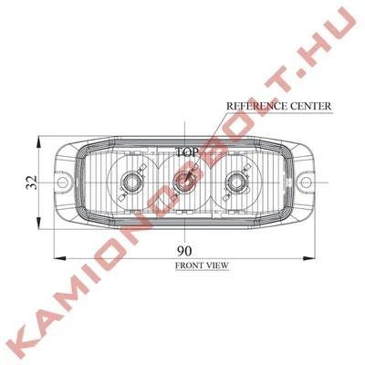 Villogó stroboszkóp slim 3 LED KÉK