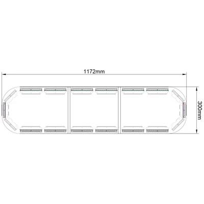 Villogó LED fényhíd 1172mm PIROS-KÉK vezérlőpanellel